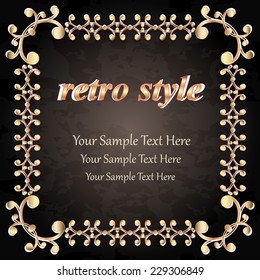 frame with a gold rim , vector illustration