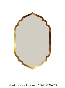 frame of gold shiny color on a white background vector illustration design