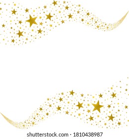 frame of gold stars on a white background