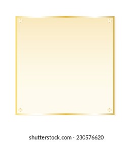 Frame gold sticker. Vector, isolated object on white background