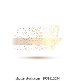 Frame with golden halftone element and copy space for your text, vector background