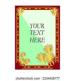 Frame of golden ornament for business card and invitations on light background. Unusual colorful template for banner design, booklet, invitation, postcard. Modern abstract texture. Vector illustration