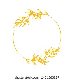 a frame of golden yellow circular leaves