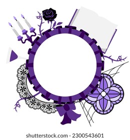 Frame in gothic style. Illustration for holiday and party. Halloween or masquerade.