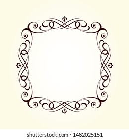 Frame graceful antique  with place for text.Vector illustration.