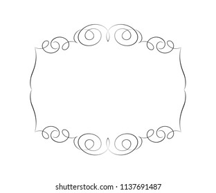 Frame graceful antique.Vector illustration.Black on white.