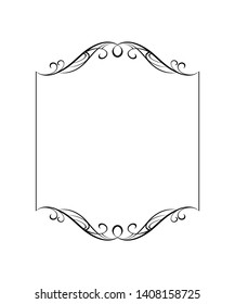 Frame graceful antique.Vector illustration.Black on white.