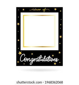 Frame in graduation 2021  symbols,isolated on white background , Vector illustration EPS 10