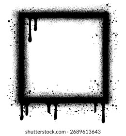 Frame graffiti with black spray paint.vector illustration.