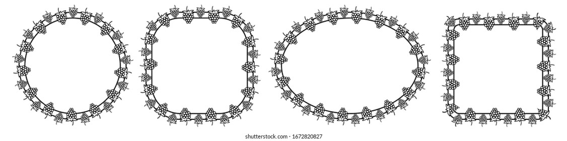 a frame with a grape picture, a text border or a fruit theme banner.