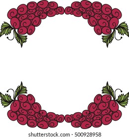 Frame of grape. Vector illustration.