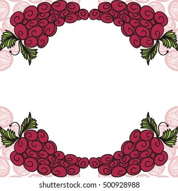Frame of grape. Vector illustration.