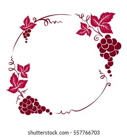 Frame from grapes / Vector illustration, floral design element