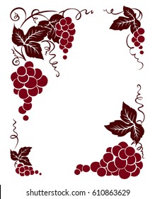 Frame from grapes / Vector illustration, floral design element