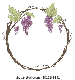 Frame from grapes / Vector illustration, set floral design element