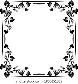 frame with grapevine - vector illustration