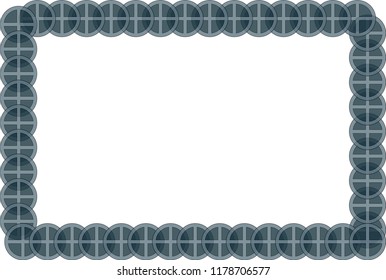 Frame of gray circles.