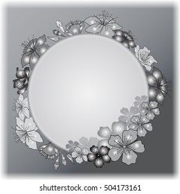frame, gray flowers