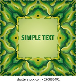 Frame of green algae with a simple text inside.