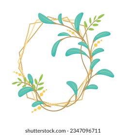 Frame with Green Branches and Foliage Vector Illustration