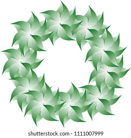 Frame of green bright leaves vector EPS10