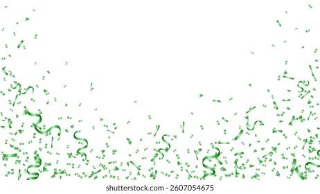 Frame green confetti paper for celebration, party, holiday, card, greeting, sport, birthday and congratulation