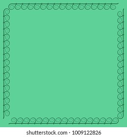 Frame green. Decoration concept. Border from waves. Color framework isolated on white background. Modern art scoreboard. Decoration banner rim. Stock vector illustration