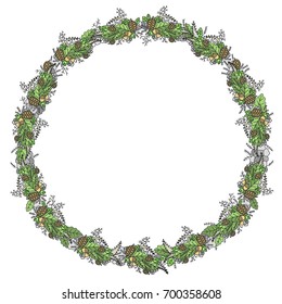 frame the green of flowers vector graphics colored sketch