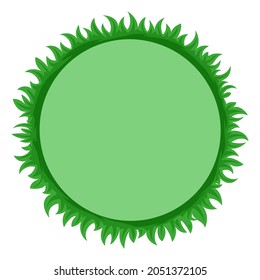 Frame With Green Grass In A Circle. Vector Illustration