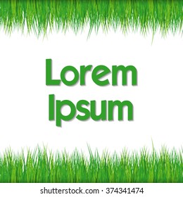 Frame with green grass on white background. Isolated vector illustration
