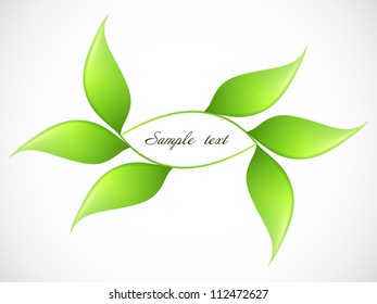 Frame green leaf ecology concepts. Vector illustration