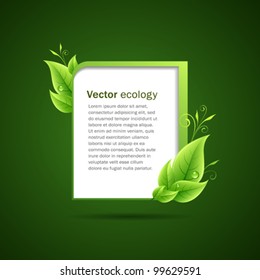 Frame green leaf ecology concepts. vector illustration