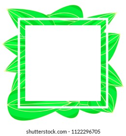 Frame of green leaves