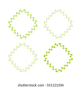 frame of green leaves of different species.