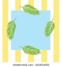 frame with green leaves	vector