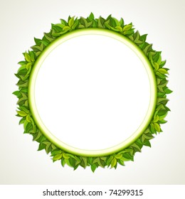 Frame from green leaves. Vector background Eps 10.