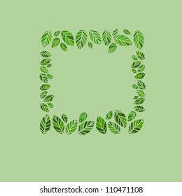 Frame. Green leaves. Vector illustration, eps10