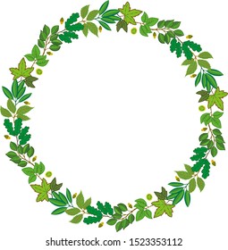 Frame with green leaves. Vector illustration, EPS 10