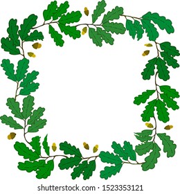 Frame with green leaves. Vector illustration, EPS 10