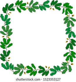 Frame with green leaves. Vector illustration, EPS 10