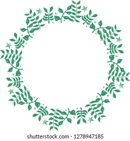 frame of green plants vector
