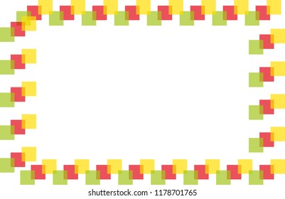 Frame of green, red and yellow squares.