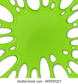 Frame of green sticky slime. Vector creepy background or banner. graphic design element for Halloween. Nightmare and spooky zombie style