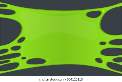 Frame of green sticky slime. Vector creepy background or banner. graphic design element for Halloween. Nightmare and spooky zombie style