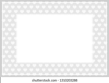 frame of grey pastel color soft and hearts shape for banner background and copy space white paper, heart shape on grey soft, heart shaped pastel for love card frame, heart shape symbolizes love