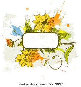 Frame.  Grunge elements at individual layer