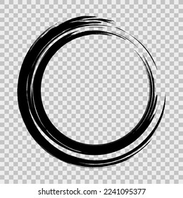 Frame. Grunge. Problematic circle drawn with a brush. Design element.