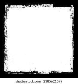 The frame is in grunge style. Black frame on white background. Paint strokes framing