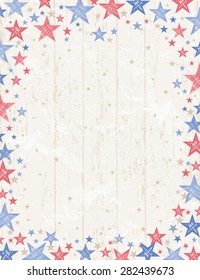 Frame of grunge usa background with red and blue stars, vector illustration
Decorative composition suitable for invitations, greeting cards, flayers, banners.