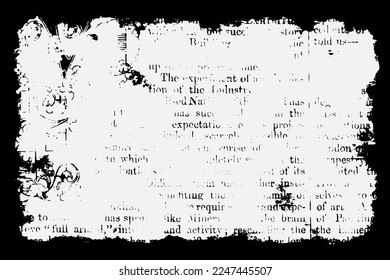 Textura vectorial de grunge de marco aislada en fondo blanco